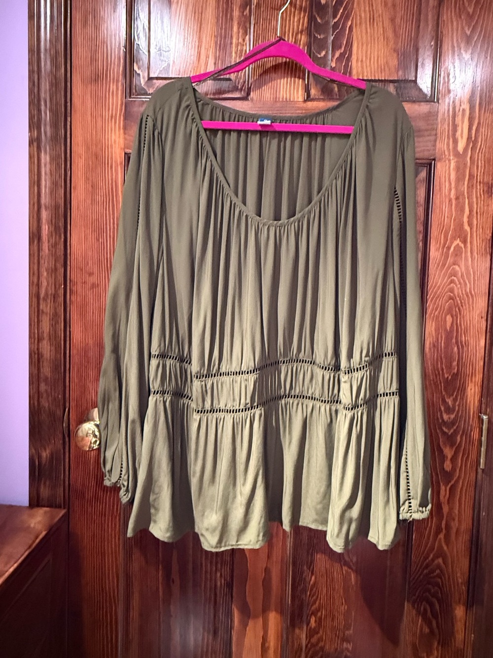 Old Navy Olive Green Boho Peasant Blouse
